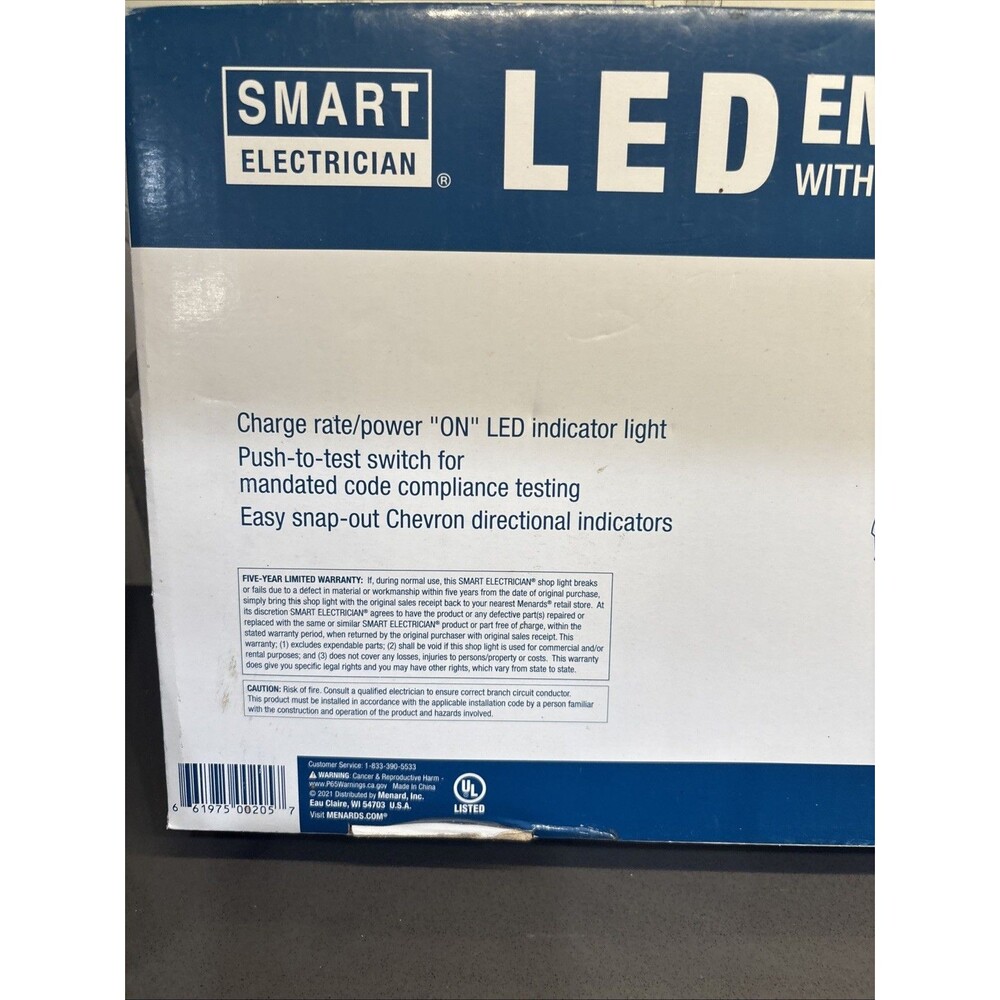 Smart Electrician LED Emergency/Exit Light Sign With Battery Backup New Open Box - Picture 4 of 6